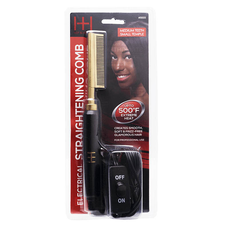 H&H Electric Pressing Comb Medium Teeth Temple