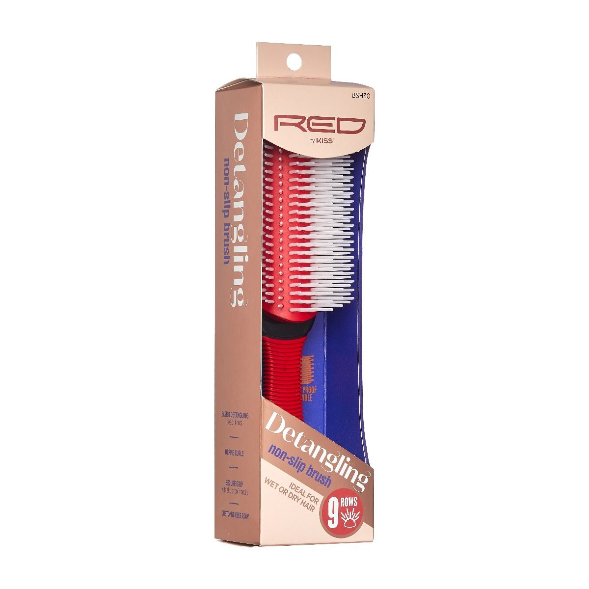 RED Non Slip Detangling Brush
