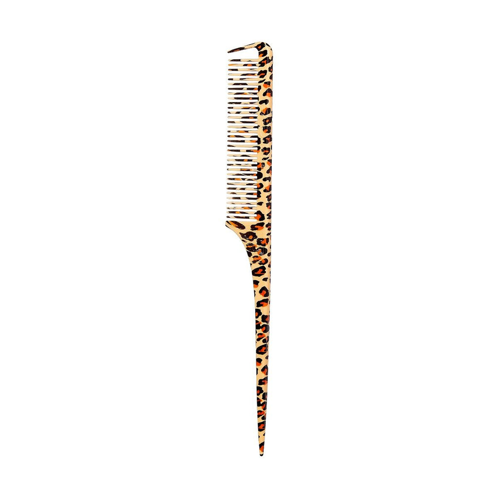RED Leopard Parting Rat Tail Comb