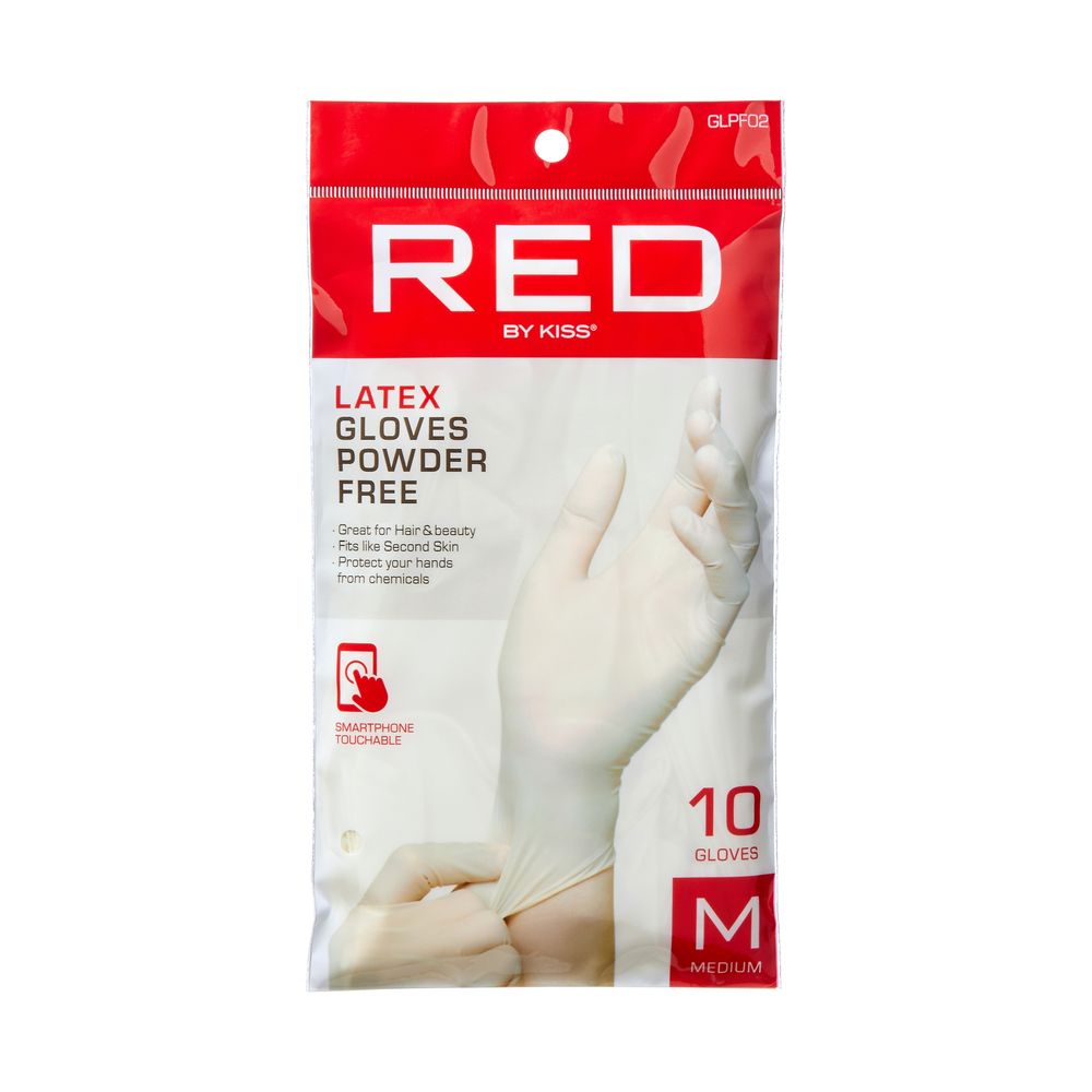 RED Powder Free Latex Gloves 10 pcs