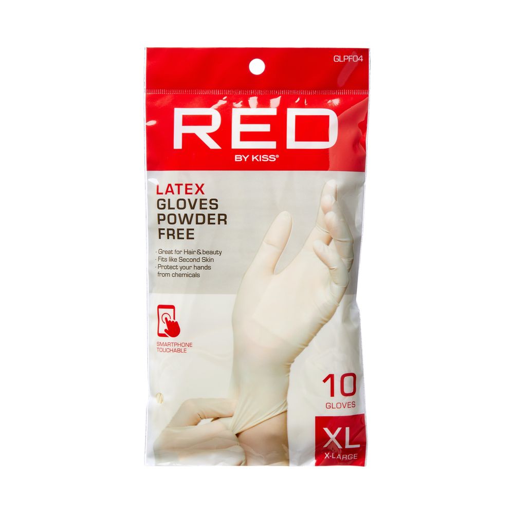 RED Powder Free Latex Gloves 10 pcs