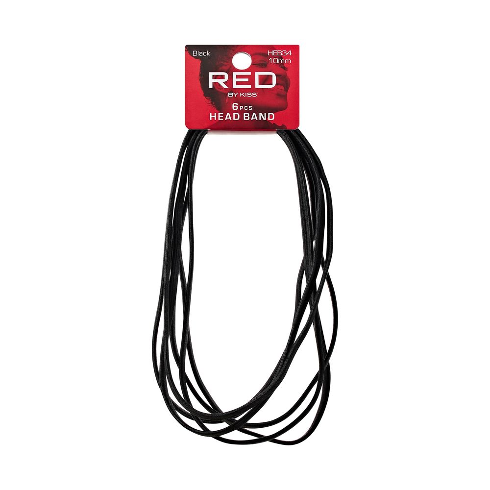 RED Headband 6 pcs 10mm Black