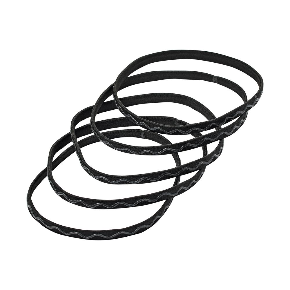 RED Silicon Headband 5 pcs 10mm Black