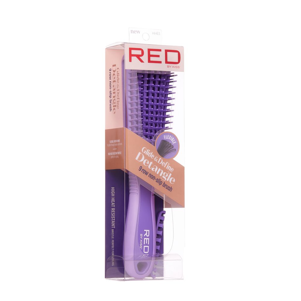 RED EZ Glide Detangling Brush 9 Row Purple