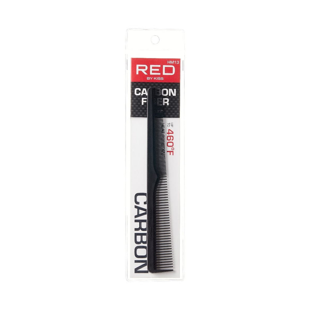 Red Carbon Barber Comb