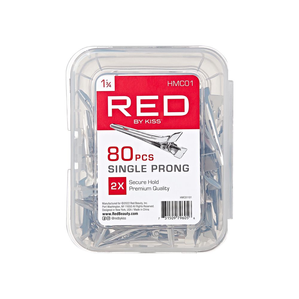 RED Single Prong Clips 1-3/4" 80 pcs