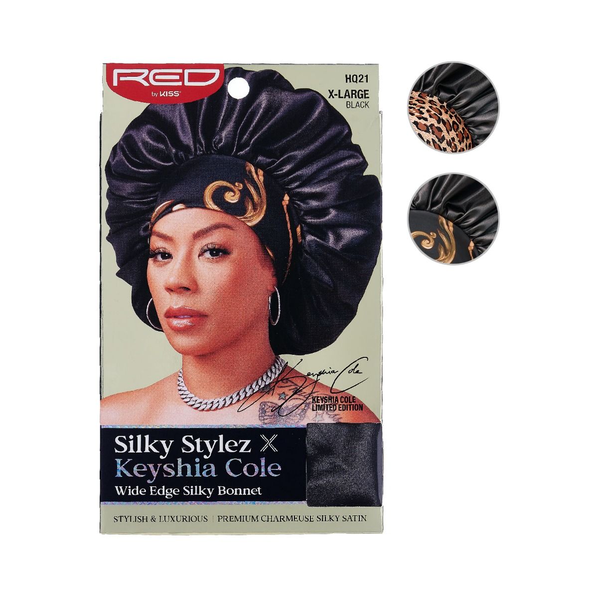 Red Silky Bonnet XL Black Assorted