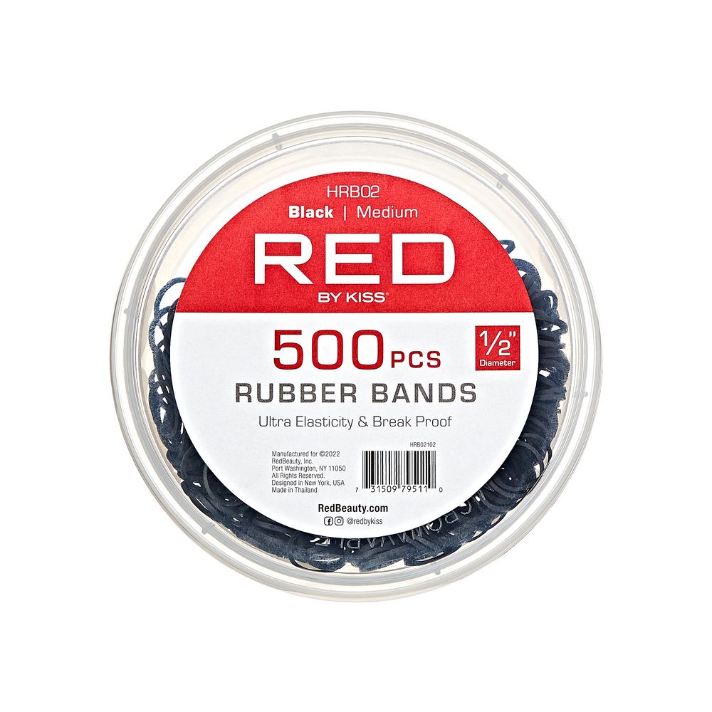 Red Rubber Bands Medium 500 pcs Black (Container)