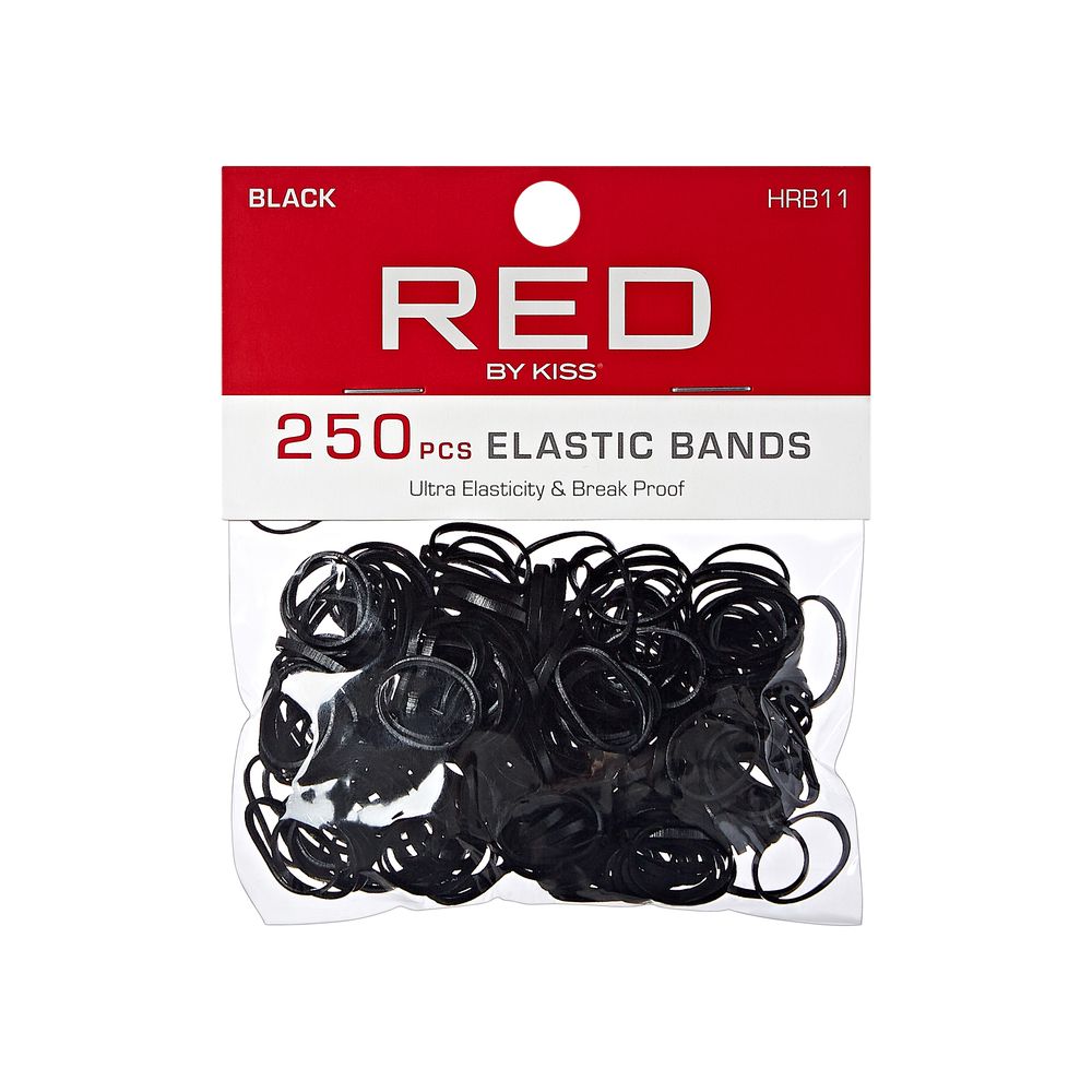 RED Plastic Elastic Bands 250 pcs Black