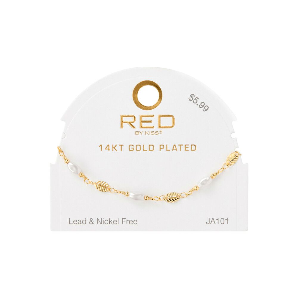 RED Glam Fashion Anklet - Pearl