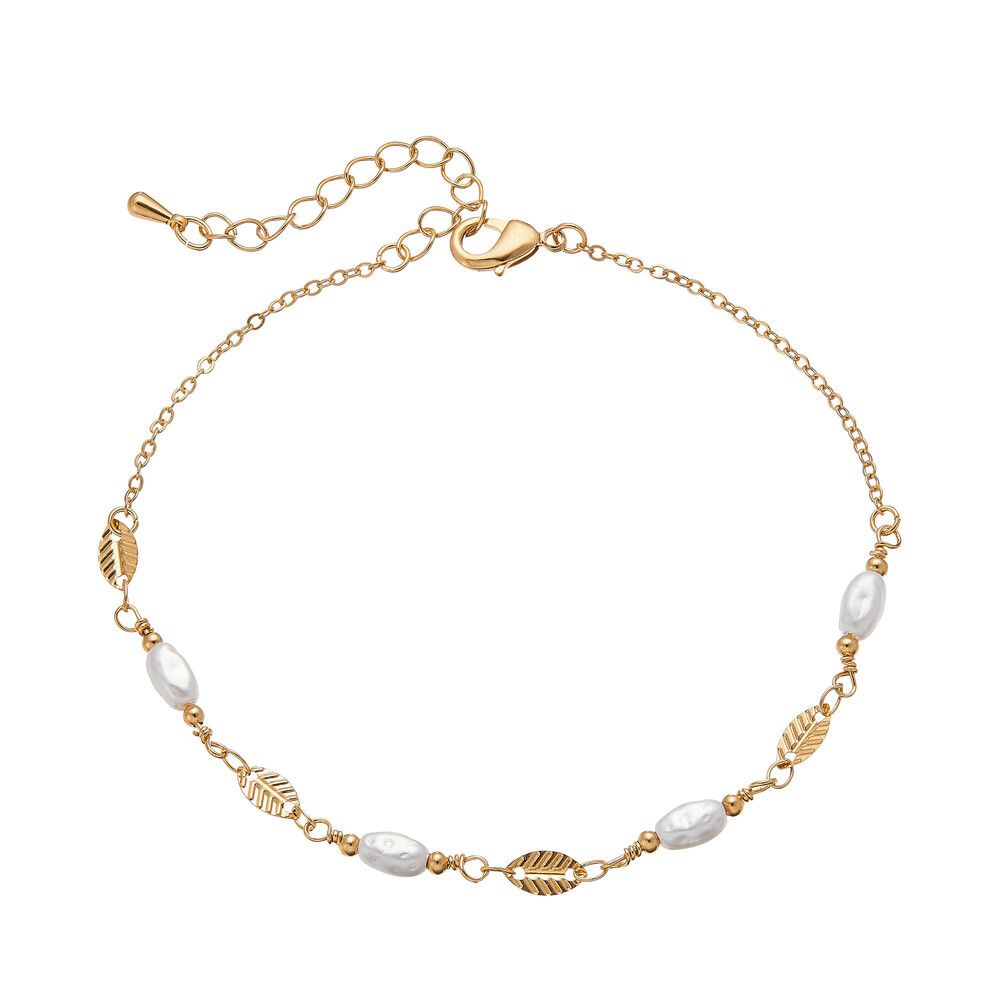 RED Glam Fashion Anklet - Pearl
