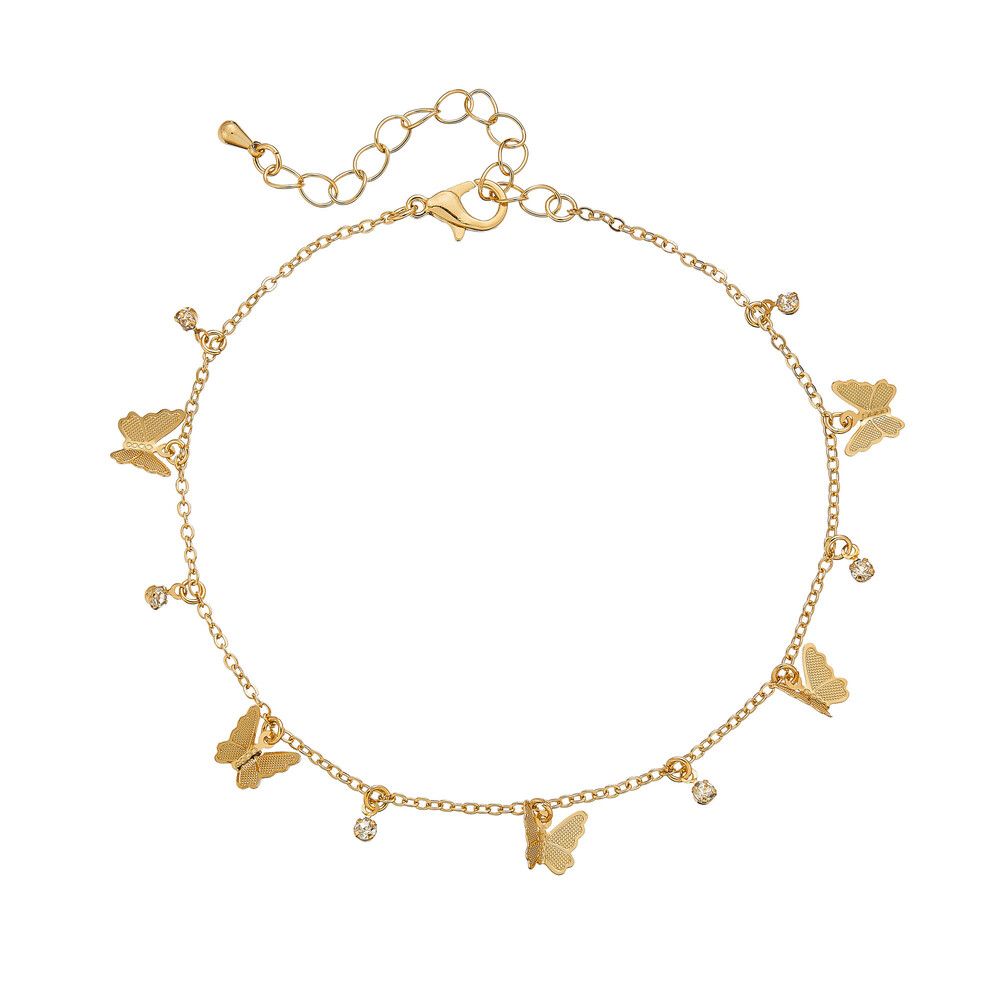 RED Glam Fashion Anklet - Butterfly