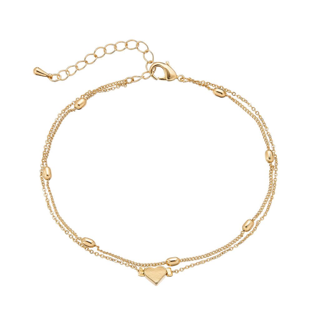 RED Glam Fashion Anklet - Heart