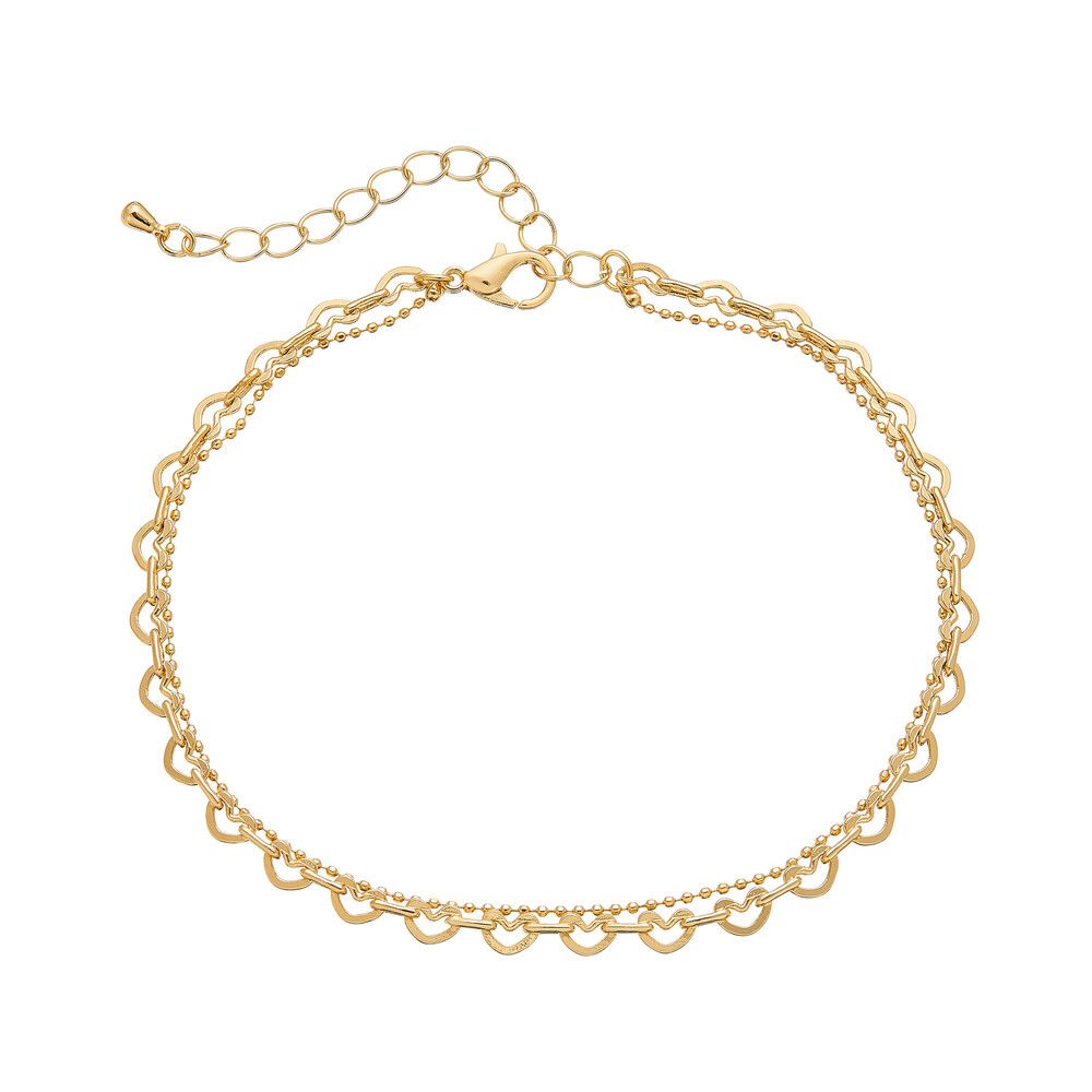 RED Glam Fashion Anklet - Heart Chain