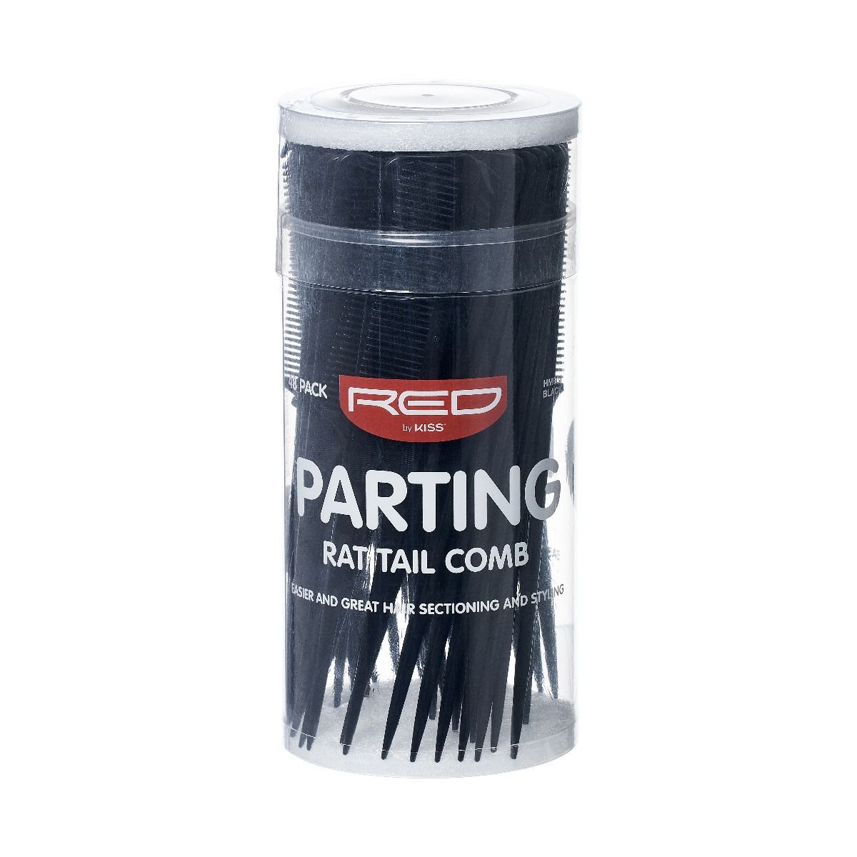 RED Parting Rat Tail Comb Black