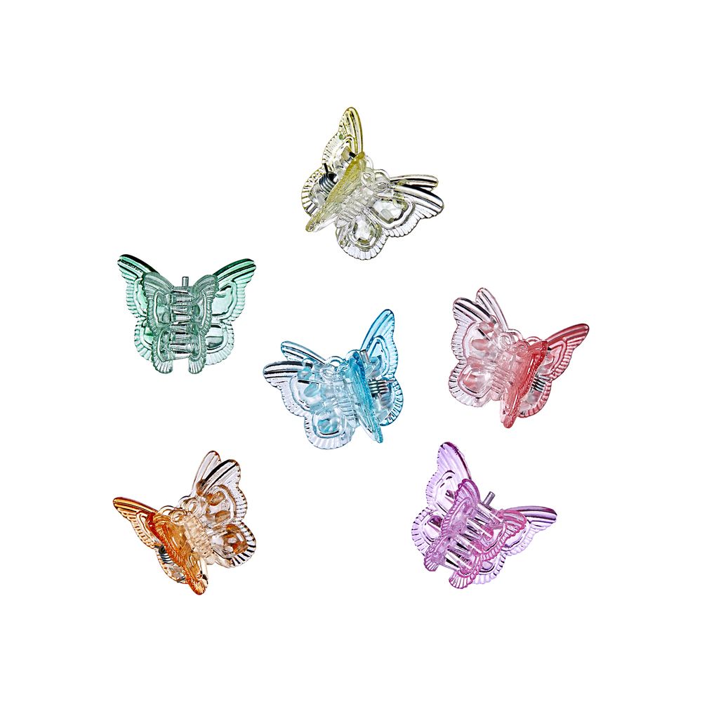 RED Kids Butterfly Claw Clips Ombre 24 pcs