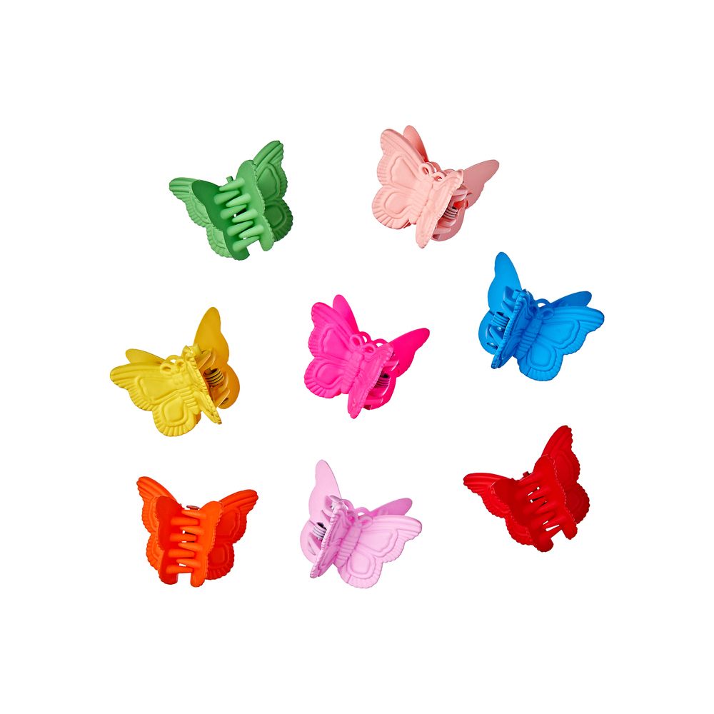 RED Kids Butterfly Claw Clips Matte 24 pcs