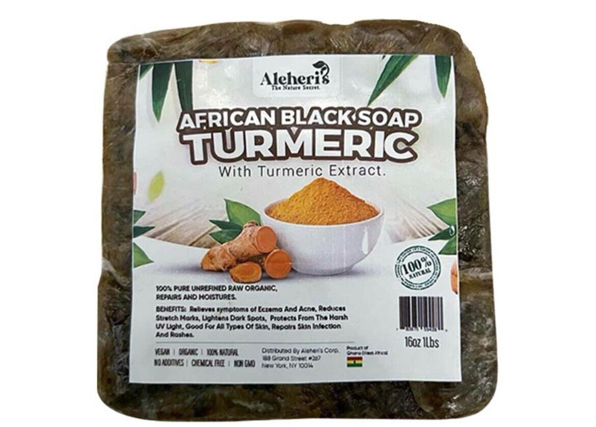 Aleheris African Black Soap with Turmeric 16 oz