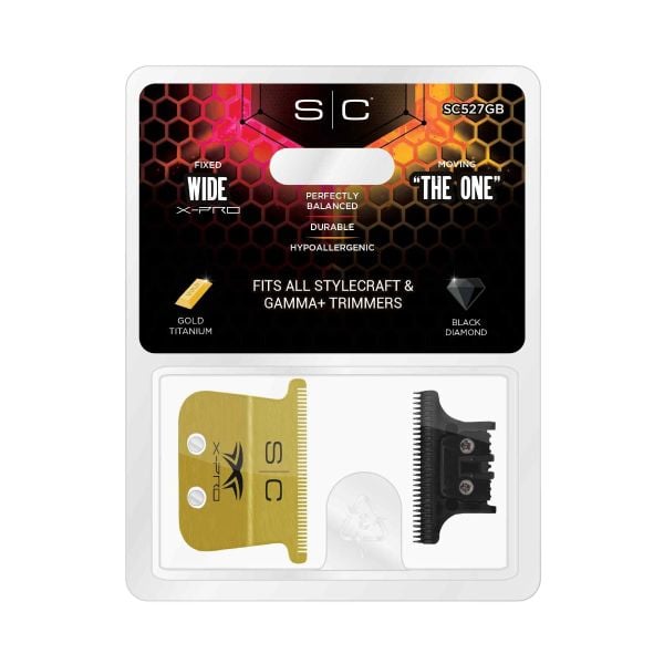 StyleCraft X-PRO Gold Titanium Wide Hair Trimmer Blade