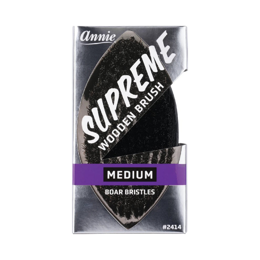Annie Supreme Military Wooden Brush Medium Boar Bristles